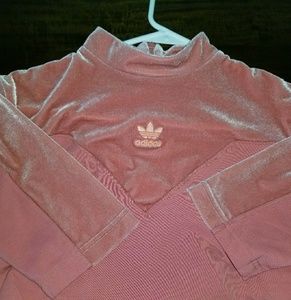 Adidas pink velvet top